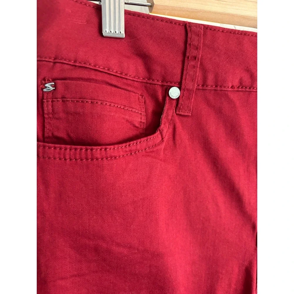 Seven7 High-Rise Skinny Jeans with Booty Shaper Size 8 NWT Red Dahlia MSRP $69